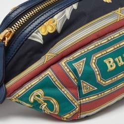 Pre Owned Burberry Multicolor Archive Scarf Print Nylon and Leather Bum Bag 