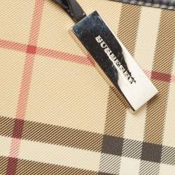 Burberry Black/Beige House Check PVC Flap Shoulder Bag