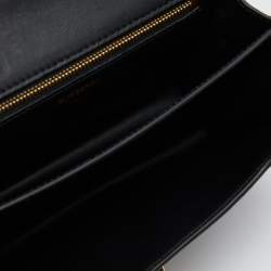 Pre Owned حقيبة كتف بربري TB  جلد وكانفاس رصاصي/أسود صغيرة 