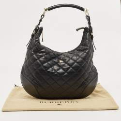 Burberry Black Quilted Leather Hoxton Hobo