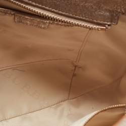 Pre Owned Burberry Metallic Nova Check PVC and Leather Hobo
