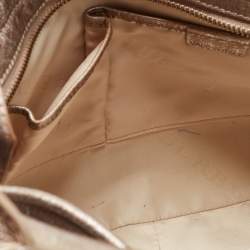Pre Owned Burberry Metallic Nova Check PVC and Leather Hobo