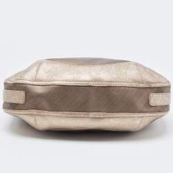 Pre Owned Burberry Metallic Nova Check PVC and Leather Hobo