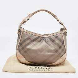 Pre Owned Burberry Metallic Nova Check PVC and Leather Hobo
