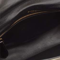 Pre Owned Burberry Black Soft Leather Small Olympia Shoulder Bag