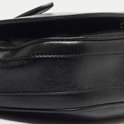 Pre Owned Burberry Black Soft Leather Small Olympia Shoulder Bag