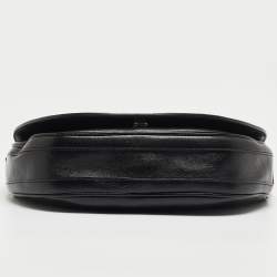 Pre Owned Burberry Black Soft Leather Small Olympia Shoulder Bag