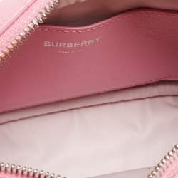 Pre Owned Burberry Pink Quilted Leather Mini Lola Camera Bag