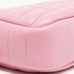 Pre Owned Burberry Pink Quilted Leather Mini Lola Camera Bag