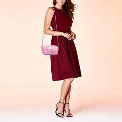 Pre Owned Burberry Pink Quilted Leather Mini Lola Camera Bag