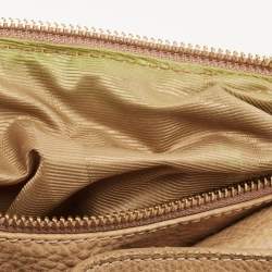 Pre Owned Burberry Beige House Check Fabric and Leather Shoulder Bag