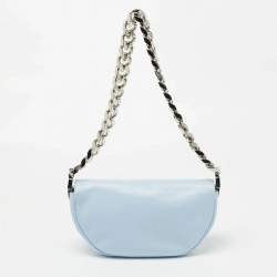 Pre Owned حقيبة كتف بربري أوليمبيا جلد أسود ناعم صغيرة