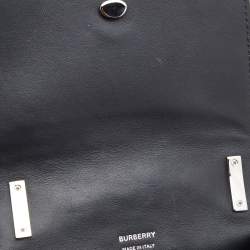 Pre Owned Burberry Black Monogram Embossed Leather Robin Crossbody Bag