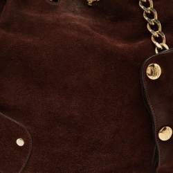 Burberry Brown Suede Chain Bucket Bag