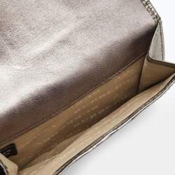 Burberry Metallic/Beige Nova Check PVC and Patent Leather French Wallet