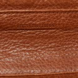 Pre Owned Burberry Red/Brown Nylon and Leather Stripe Flap Continental Wallet