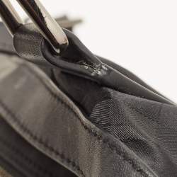 Pre Owned Burberry Black Nova Check Nylon and Leather Buckleigh Tote