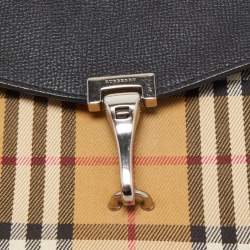 مملوكة مسبقًا حقيبة كروس بربري ماكين جلد وكانفاس كاروهات هاوس 