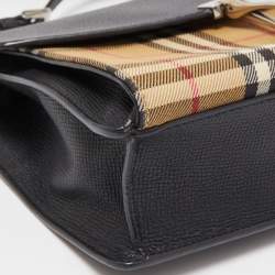 مملوكة مسبقًا حقيبة كروس بربري ماكين جلد وكانفاس كاروهات هاوس 