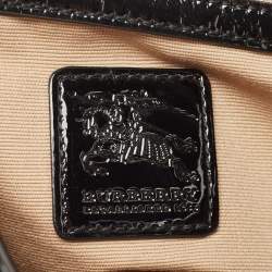 مملوكة مسبقًا Burberry Black/Beige Supernova Check Coated Canvas and Patent Leather Dryden Crossbody Bag