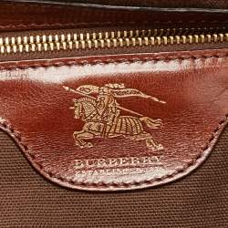 Burberry Brown/Beige House Check Canvas and Leather Ashbury Knight Duffel Bag