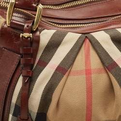 Burberry Brown/Beige House Check Canvas and Leather Ashbury Knight Duffel Bag