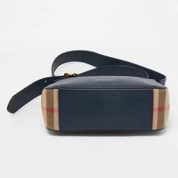 Pre Owned حقيبة كروس بربري هلمسلي جلد سوداء