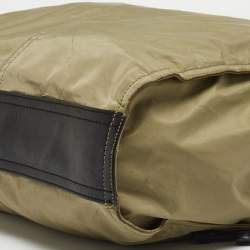 Burberry Military Green Nylon and Leather Buckleigh Tote