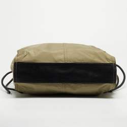 Burberry Military Green Nylon and Leather Buckleigh Tote