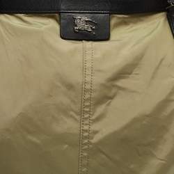 Burberry Military Green Nylon and Leather Buckleigh Tote