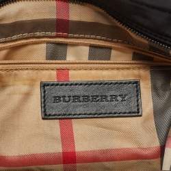 Burberry Military Green Nylon and Leather Buckleigh Tote