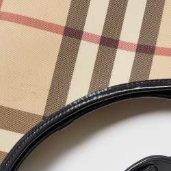 Pre Owned Burberry Beige/Black Supernova Coated Canvas Barton Hobo