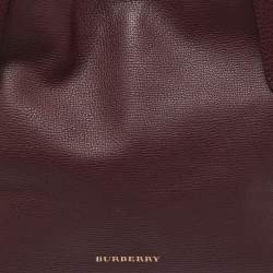 Pre Owned Burberry Tan/Beige House Check Fabric and Leather Small Canterbury Tote