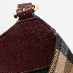 Pre Owned Burberry Tan/Beige House Check Fabric and Leather Small Canterbury Tote