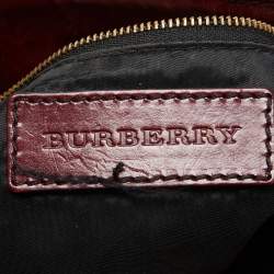 Pre Owned Burberry Burgundy Leather Bridle Dutton Hobo