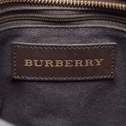 Pre Owned Burberry Beige/Brown Haymarket Check Coated Canvas and Leather Hartham Crossbody Bag