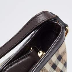 Pre Owned Burberry Beige/Brown Haymarket Check Coated Canvas and Leather Hartham Crossbody Bag