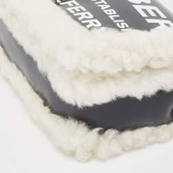 Pre Owned Burberry Black/White Leather and Fox Fur Small Lola Shoulder Bag