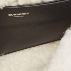 Pre Owned Burberry Black/White Leather and Fox Fur Small Lola Shoulder Bag