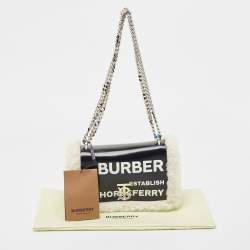 Pre Owned Burberry Black/White Leather and Fox Fur Small Lola Shoulder Bag