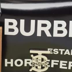 Pre Owned Burberry Black/White Leather and Fox Fur Small Lola Shoulder Bag