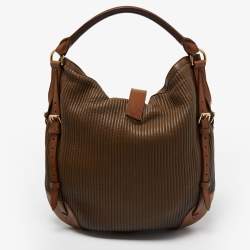 Pre Owned Burberry Brown Quilted Leather Dunloe Hobo