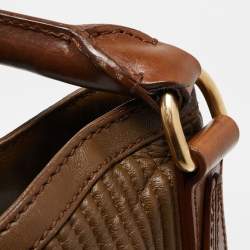 Pre Owned Burberry Brown Quilted Leather Dunloe Hobo