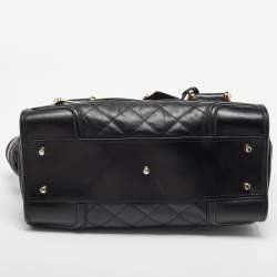 Burberry Black Quilted Leather Manor Bag