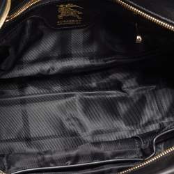 Pre Owned Burberry Black Quilted Leather Manor Bag