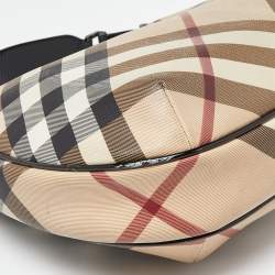 Burberry Beige/Black Supernova PVC and Patent Leather Barton Hobo