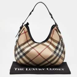 Burberry Beige/Black Supernova PVC and Patent Leather Barton Hobo