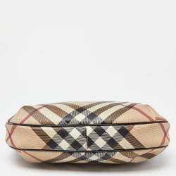 Burberry Beige/Black Supernova PVC and Patent Leather Barton Hobo