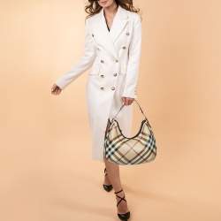 Burberry Beige/Black Supernova PVC and Patent Leather Barton Hobo
