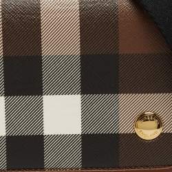 Pre Owned Burberry Brown/Black Check Coated Canvas and Leather Dorset Shoulder Bag